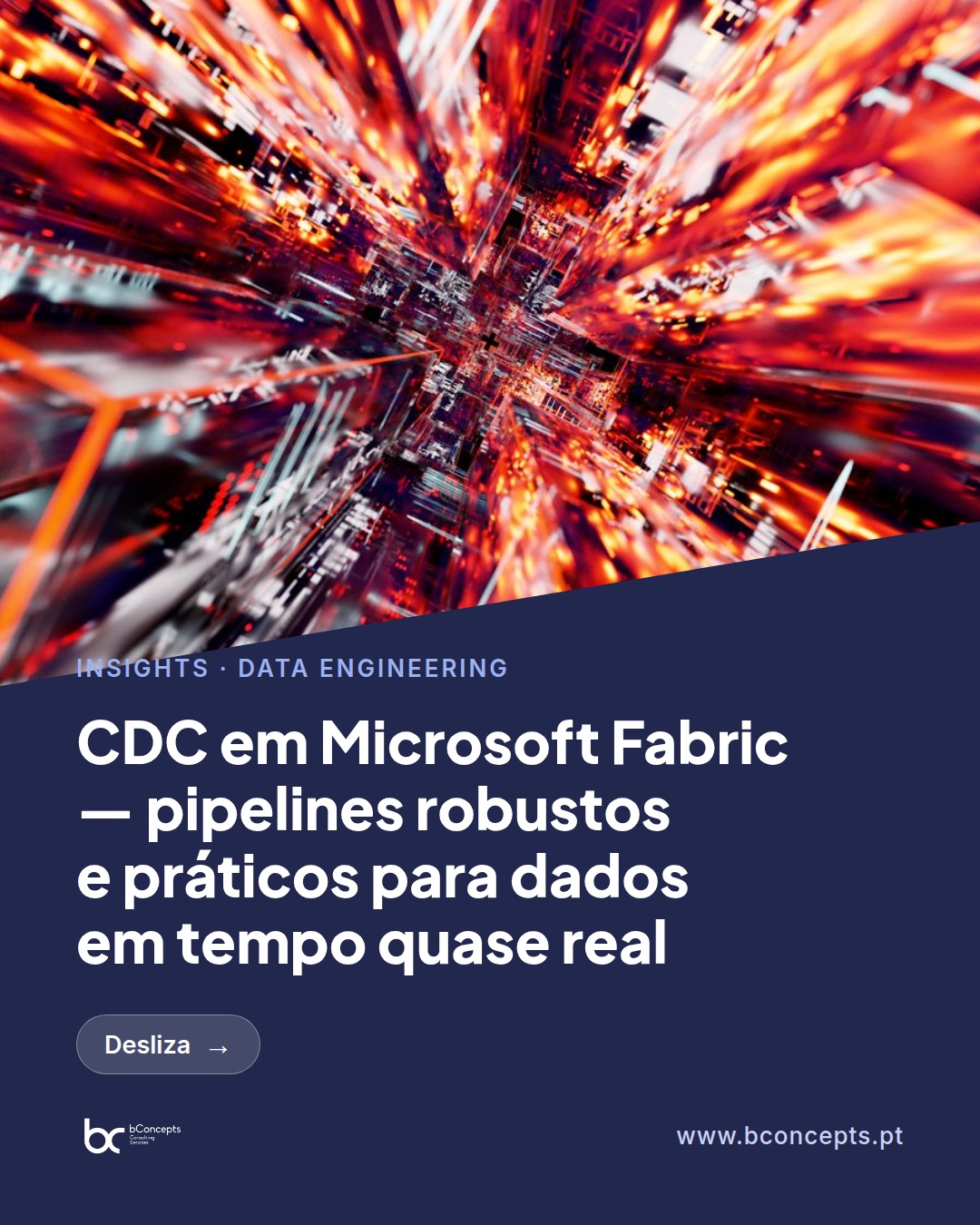 CDC em Microsoft Fabric — pipelines robustos e práticos — slide 1