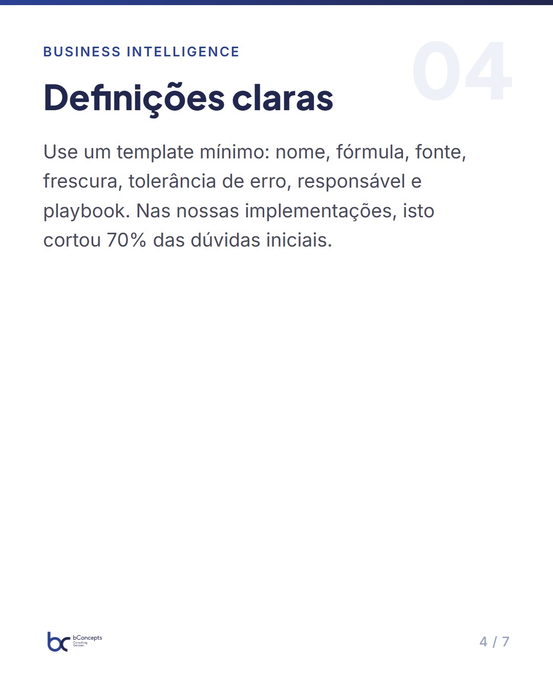 Design de KPIs eficazes para decisões de negócio estratégicas — slide 5