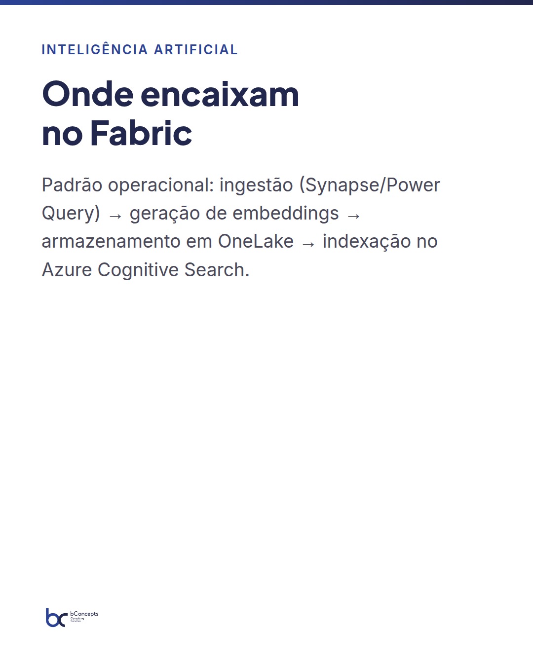 Embeddings e pesquisa semântica no Microsoft Fabric para BI — slide 4