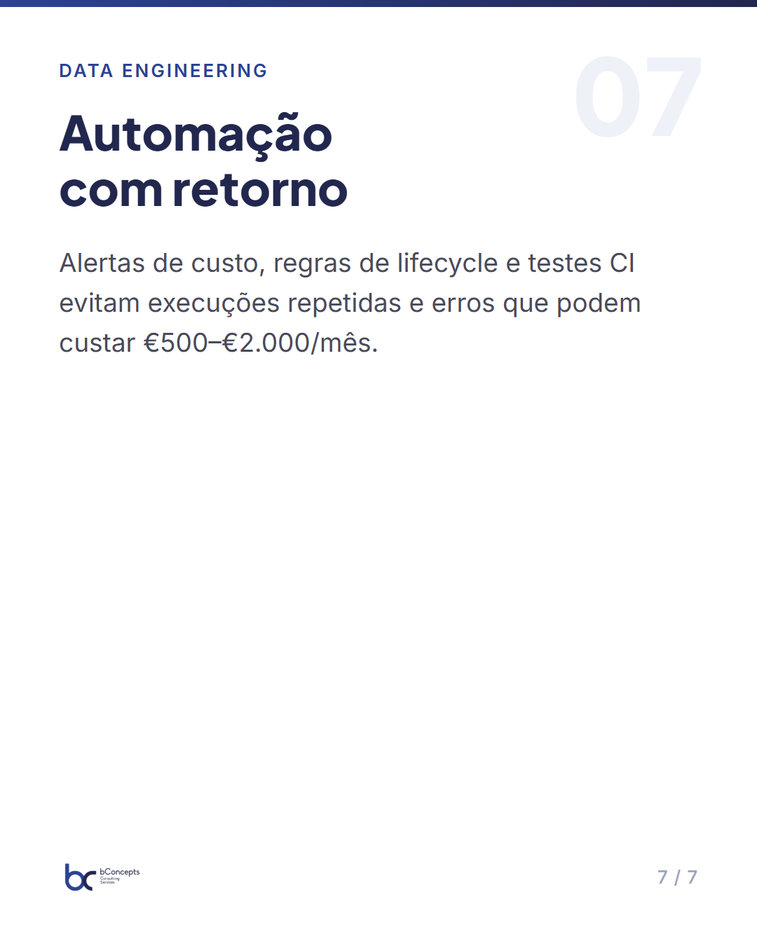 Gestão de custos em pipelines de dados na cloud (guia) — slide 8