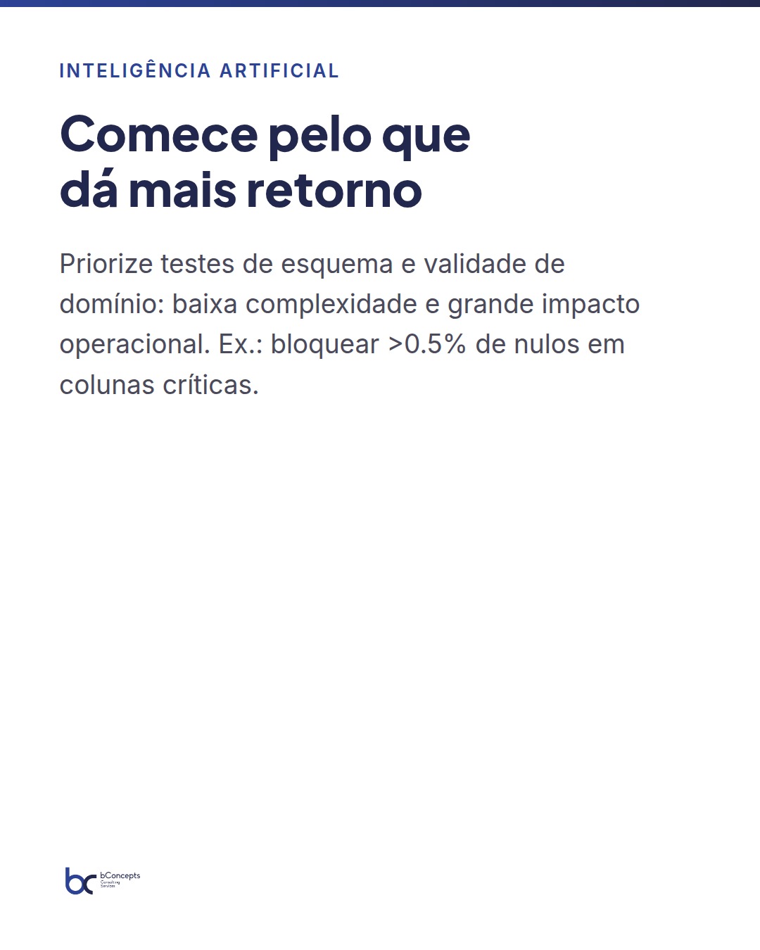 Inteligência Artificial: validar modelos com testes de dados — slide 4