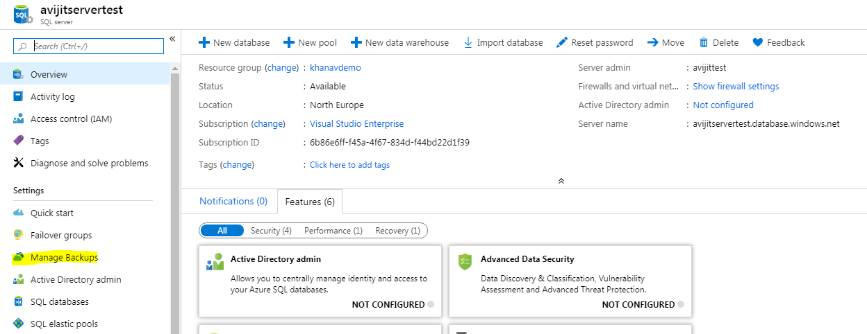 Rename database name in azure sql server bios pics