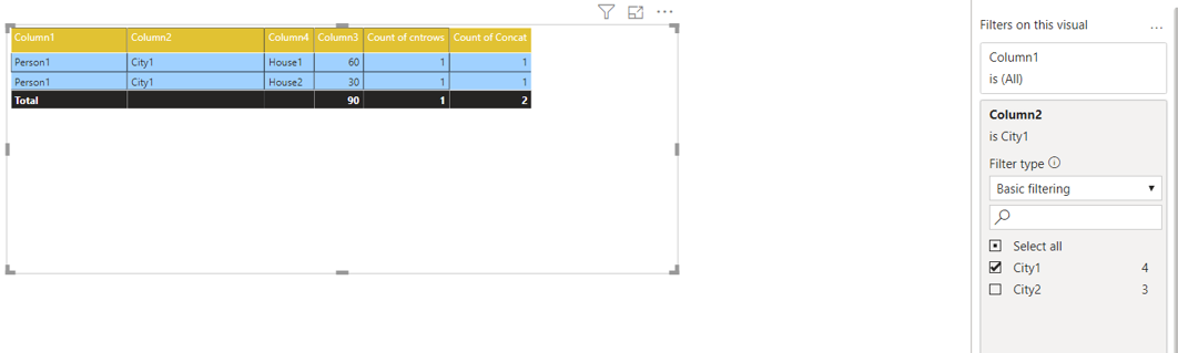 Power BI - Finding total number of rows in a table